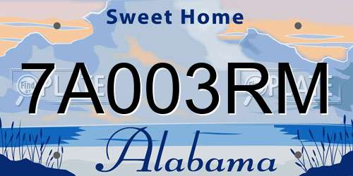 7A003RM Alabama License Plate