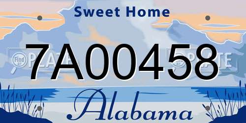 7A00458 Alabama License Plate