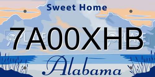 7A00XHB Alabama License Plate