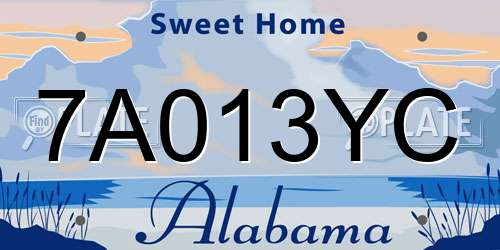 7A013YC Alabama License Plate