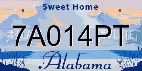 7A014PT Alabama License Plate