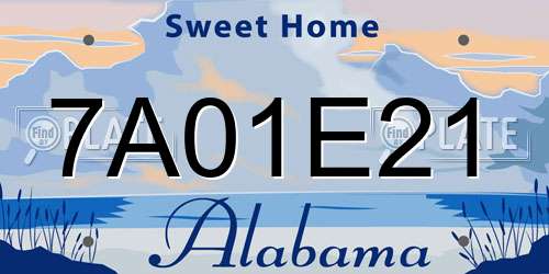 7A01E21 Alabama License Plate