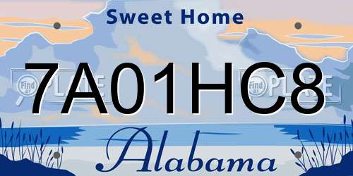 7A01HC8 Alabama License Plate
