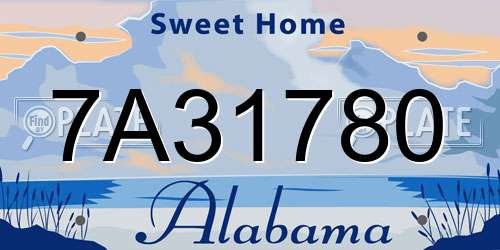 7A31780 Alabama License Plate