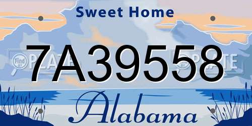7A39558 Alabama License Plate