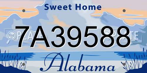 7A39588 Alabama License Plate