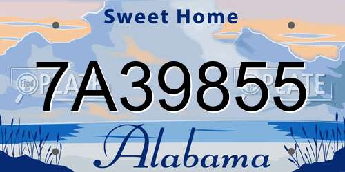 7A39855 Alabama License Plate