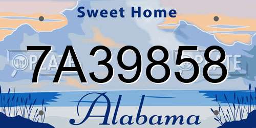 7A39858 Alabama License Plate