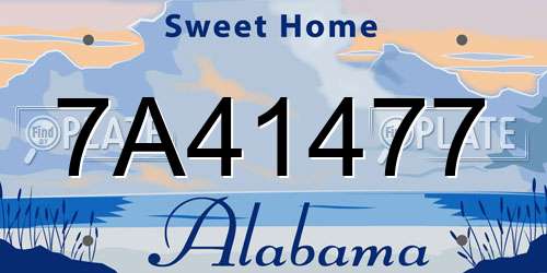 7A41477 Alabama License Plate