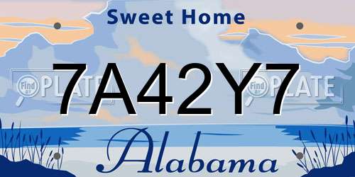 7A42Y7 Alabama License Plate