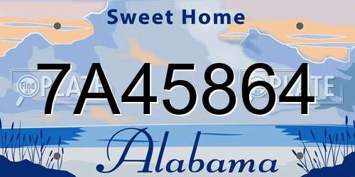 7A45864 Alabama License Plate