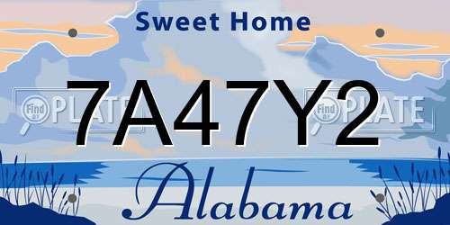 7A47Y2 Alabama License Plate