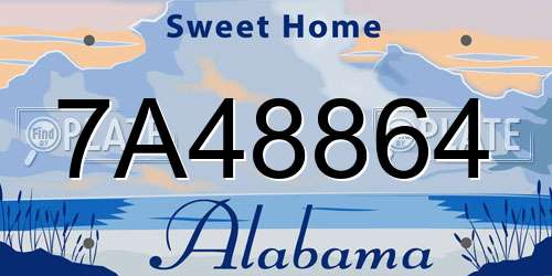 7A48864 Alabama License Plate