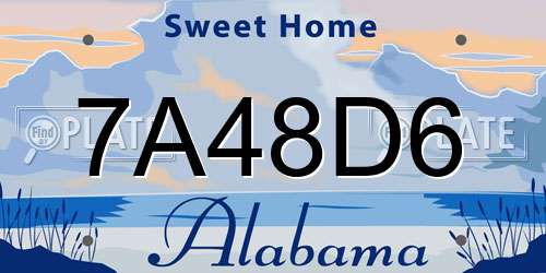 7A48D6 Alabama License Plate