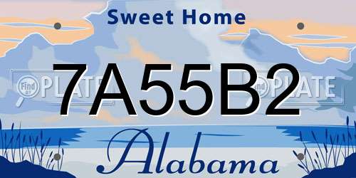 7A55B2 Alabama License Plate