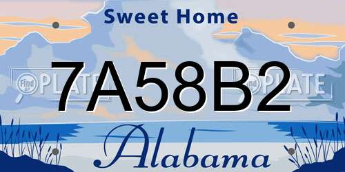 7A58B2 Alabama License Plate