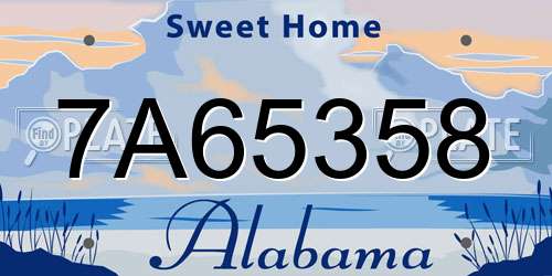 7A65358 Alabama License Plate