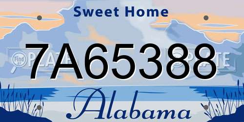 7A65388 Alabama License Plate