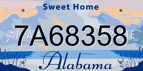 7A68358 Alabama License Plate