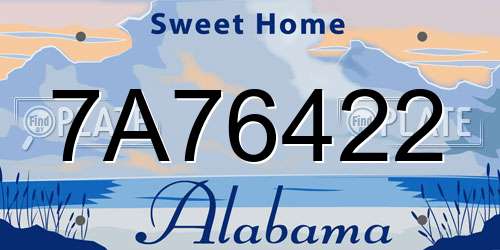 7A76422 Alabama License Plate