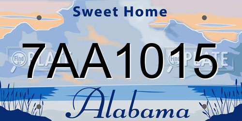 7AA1015 Alabama License Plate