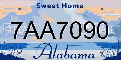 7AA7090 Alabama License Plate