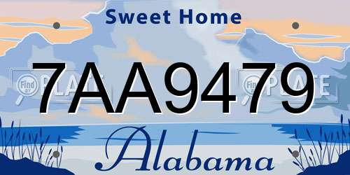 7AA9479 Alabama License Plate