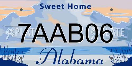 7AAB06 Alabama License Plate