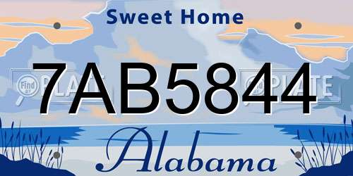 7AB5844 Alabama License Plate