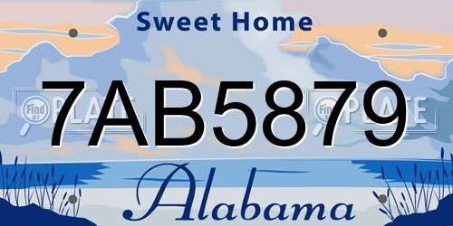 7AB5879 Alabama License Plate