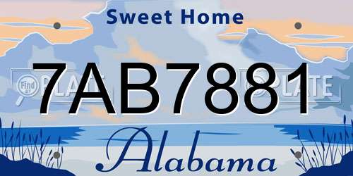 7AB7881 Alabama License Plate