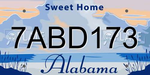 7ABD173 Alabama License Plate