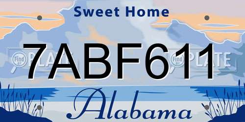 7ABF611 Alabama License Plate