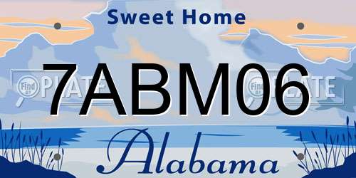 7ABM06 Alabama License Plate