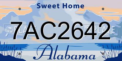 7AC2642 Alabama License Plate