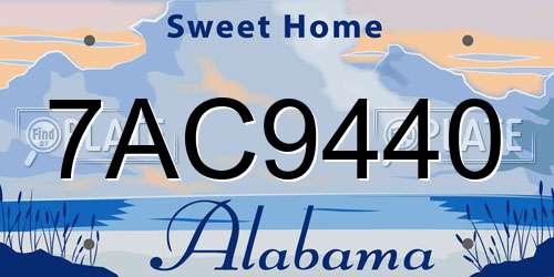 7AC9440 Alabama License Plate
