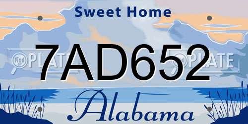 7AD652 Alabama License Plate