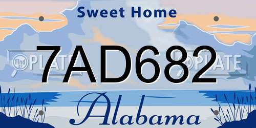 7AD682 Alabama License Plate
