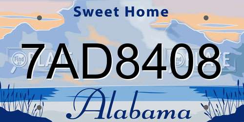 7AD8408 Alabama License Plate