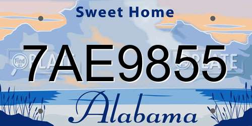 7AE9855 Alabama License Plate