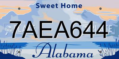 7AEA644 Alabama License Plate