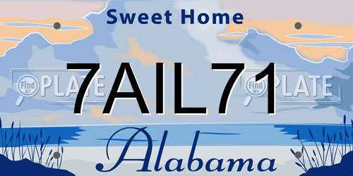 7AIL71 Alabama License Plate
