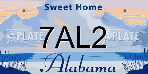 7AL2 Alabama License Plate