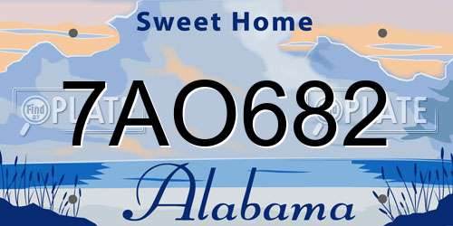 7AO682 Alabama License Plate