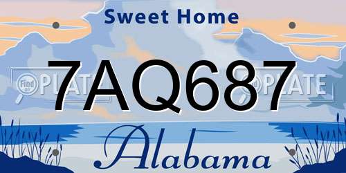 7AQ687 Alabama License Plate