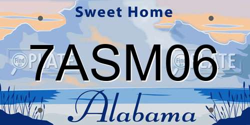 7ASM06 Alabama License Plate