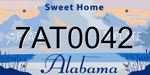 7AT0042 Alabama License Plate