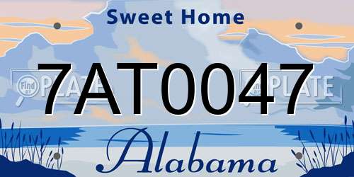 7AT0047 Alabama License Plate