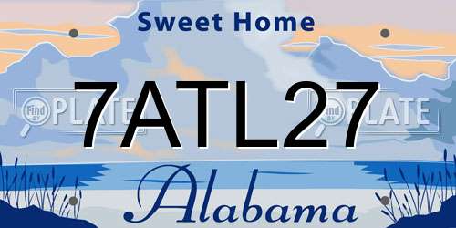7ATL27 Alabama License Plate
