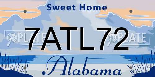 7ATL72 Alabama License Plate